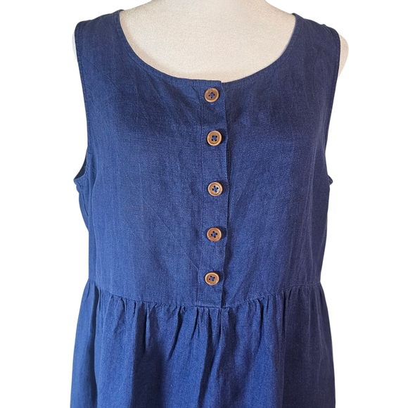 Pyne & Smith Sleeveless Linen  Button-Front Dress Size M - Picture 4 of 10